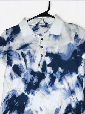 Ralph Lauren White and Navy Tie-Dye Polo Shirt